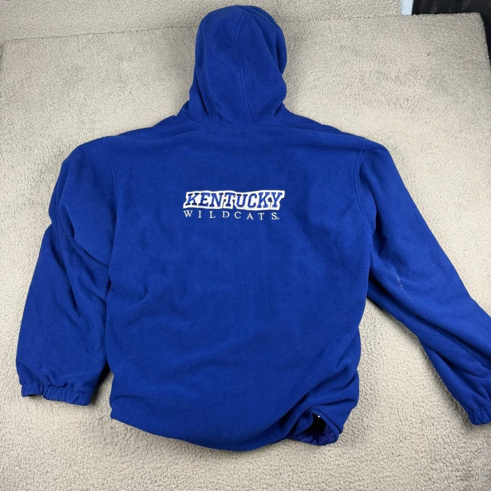 Kentucky Wildcats Jacket Mens XL Black Blue Reversible Fleece Windbreaker BMOC